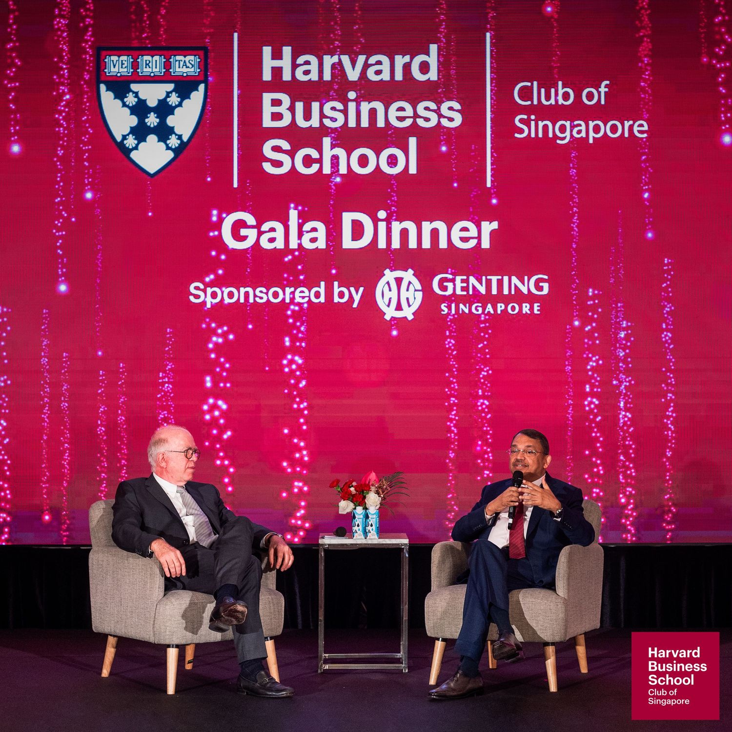 Two speakers at Harvard Business School Club of Singapore Gala Dinner sponsored by Genting Singapore.