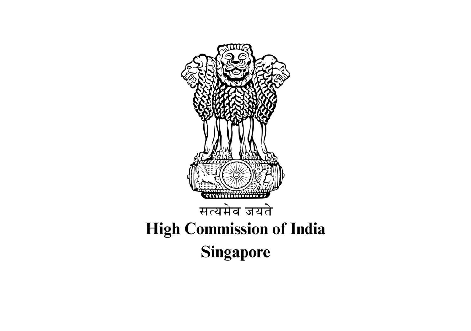 High Commission of India Singapore official emblem with Ashoka Pillar.