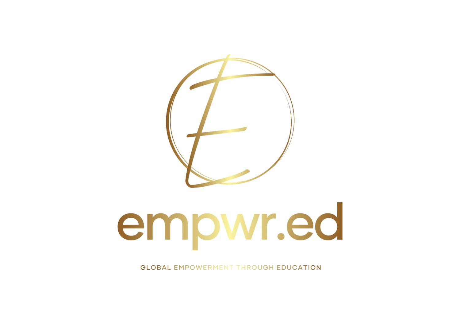 Empwr.ed gold logo for global empowerment through education organization.