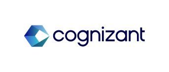 Cognizant logo featuring a blue geometric cube icon and dark navy text.