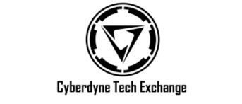 Cyberdyne Tech Exchange logo with circular black emblem and triangle symbol.