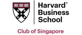 Harvard Business School Club of Singapore logo with crimson shield crest.