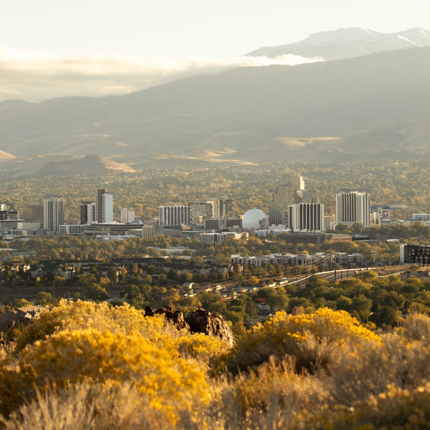 Landscape skyline shot, Reno, NV skyline.