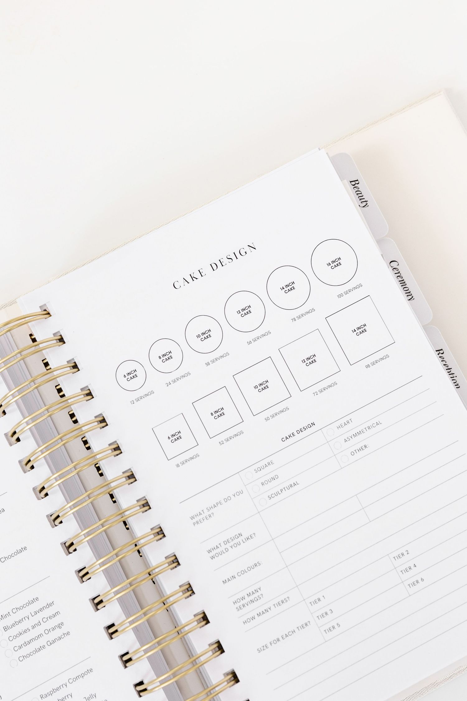 Open planner showing organized layout with circular checkboxes and gold spiral binding.