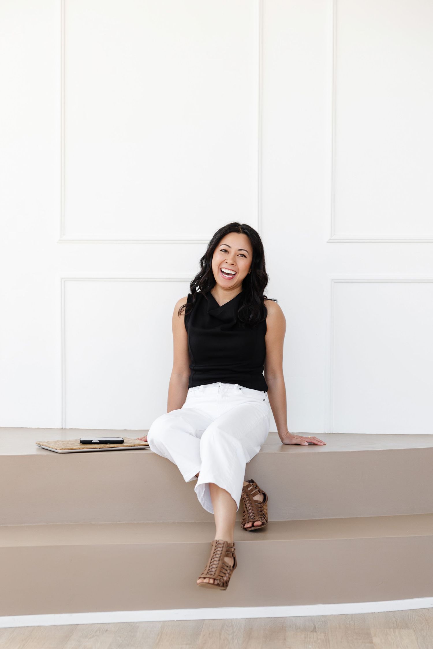 Contemporary workspace featuring minimalist design and neutral color palette.