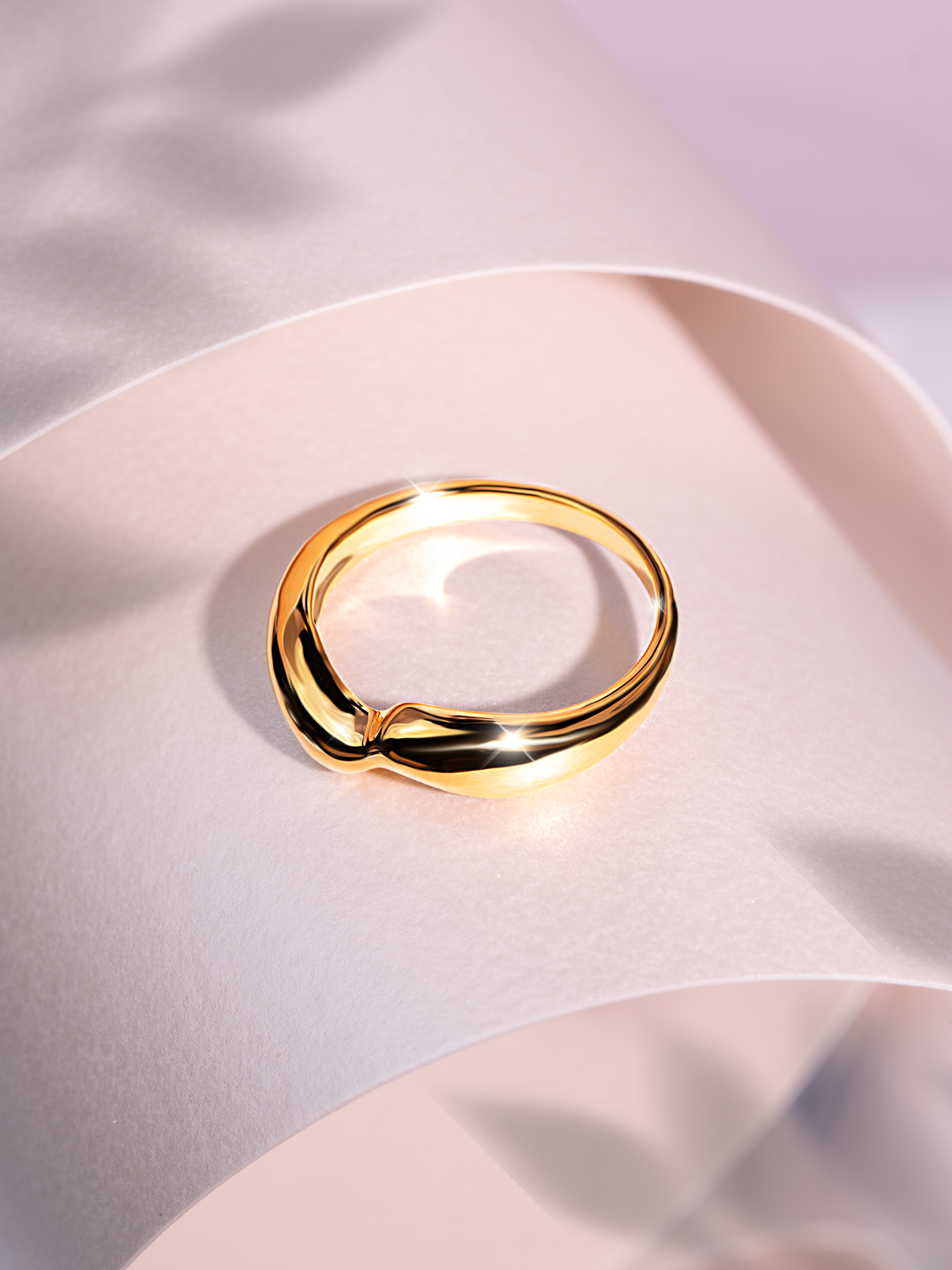 Luxury ring photography captured with soft natural shadows and minimalist commercial styling.