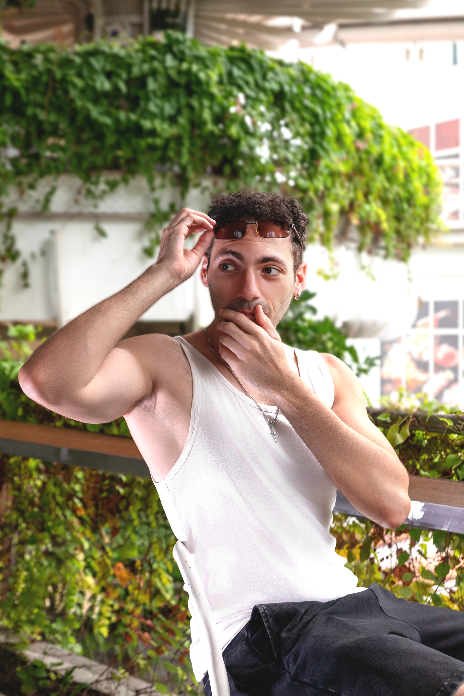 Personal branding photography featuring a male entrepreneur captured in a relaxed outdoor lifestyle setting.