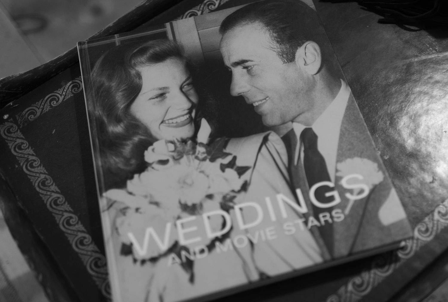 Collection of vintage wedding photographs displayed in black and white.