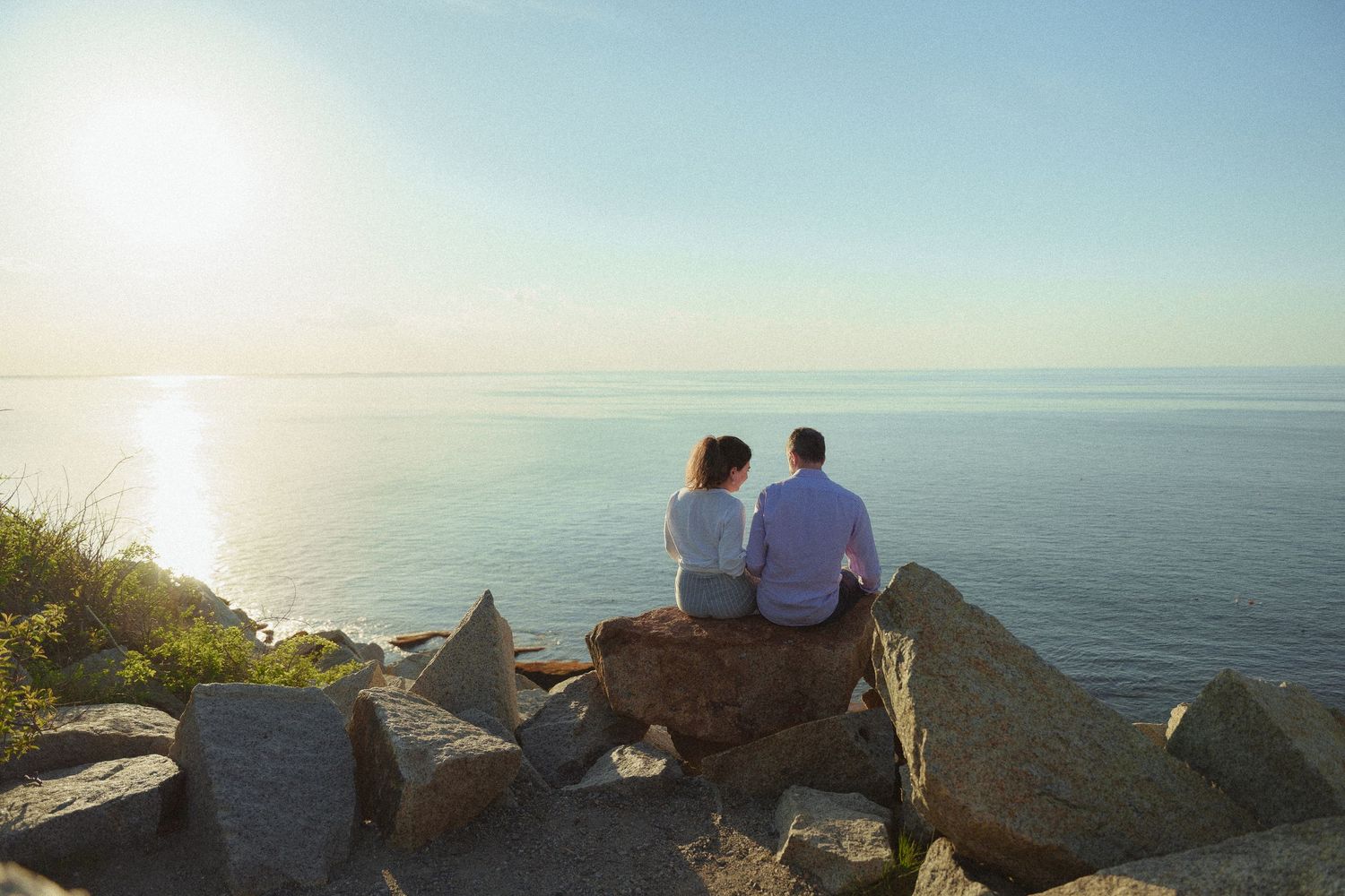 surprise engagement proposal at Halibut Point, Massachusetts