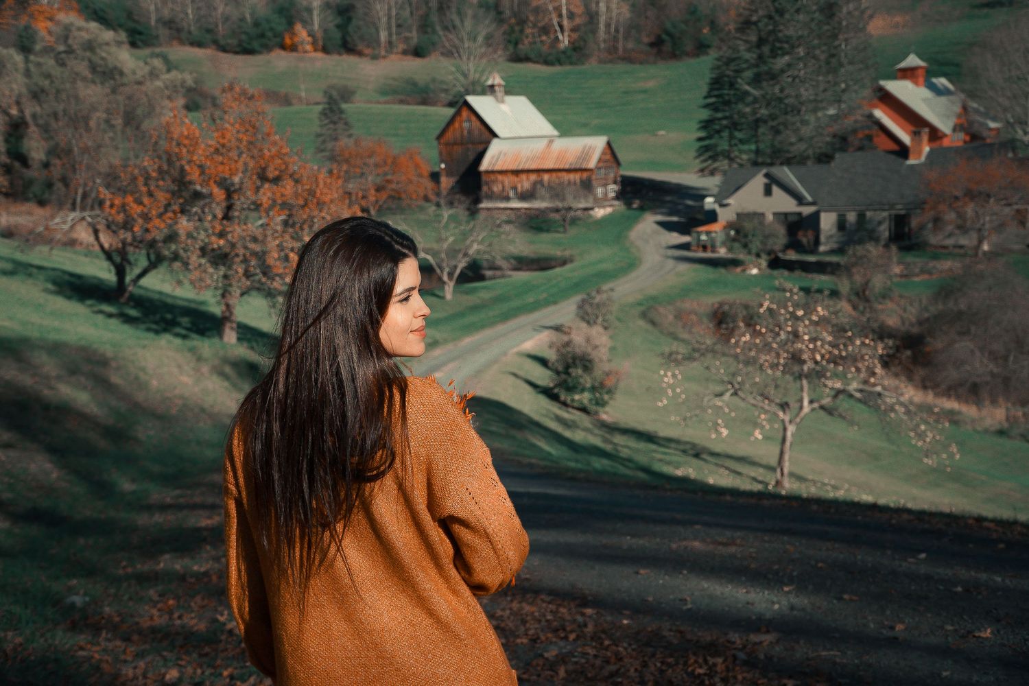 warm tones portrait in New England fall