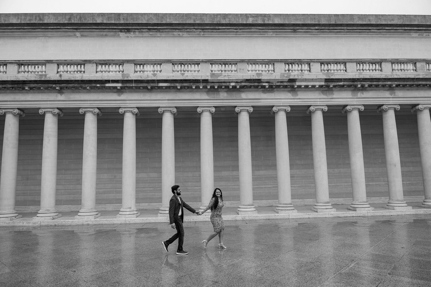 Black and white photograph of a couple in the California
