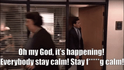 Steve Carell as Michael Scott from The Office during the Fire Drill episode.