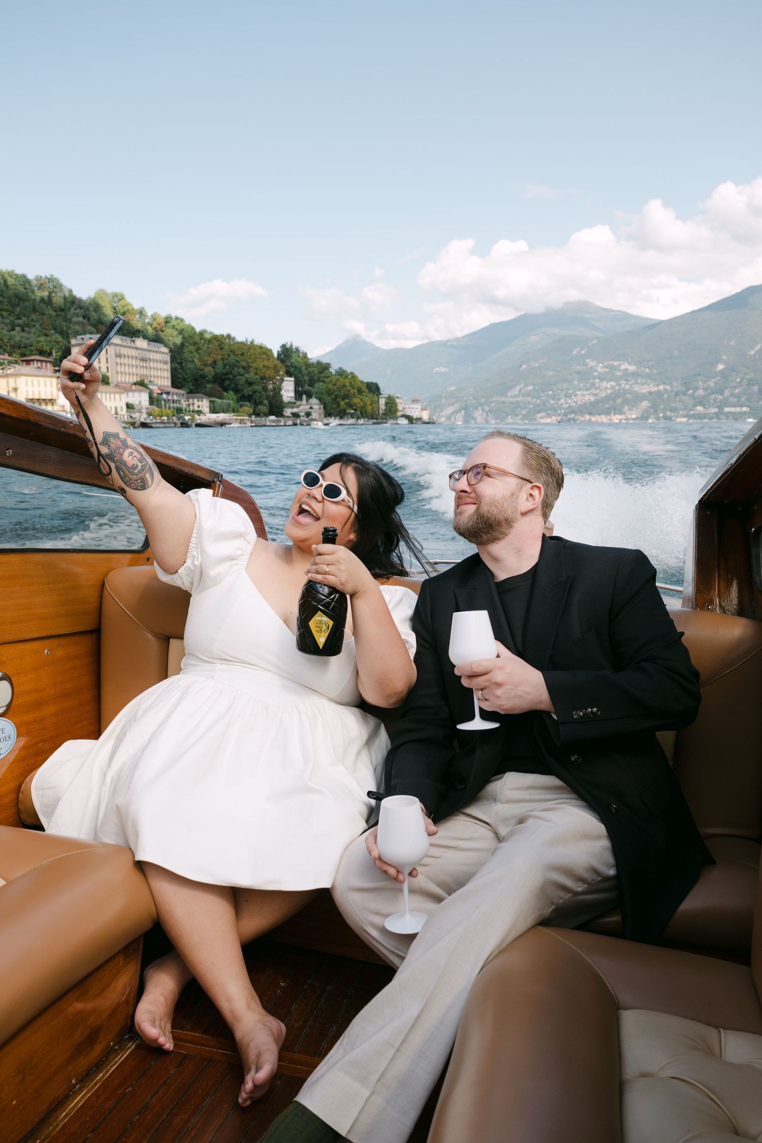 The best lake Como elopement on a boat