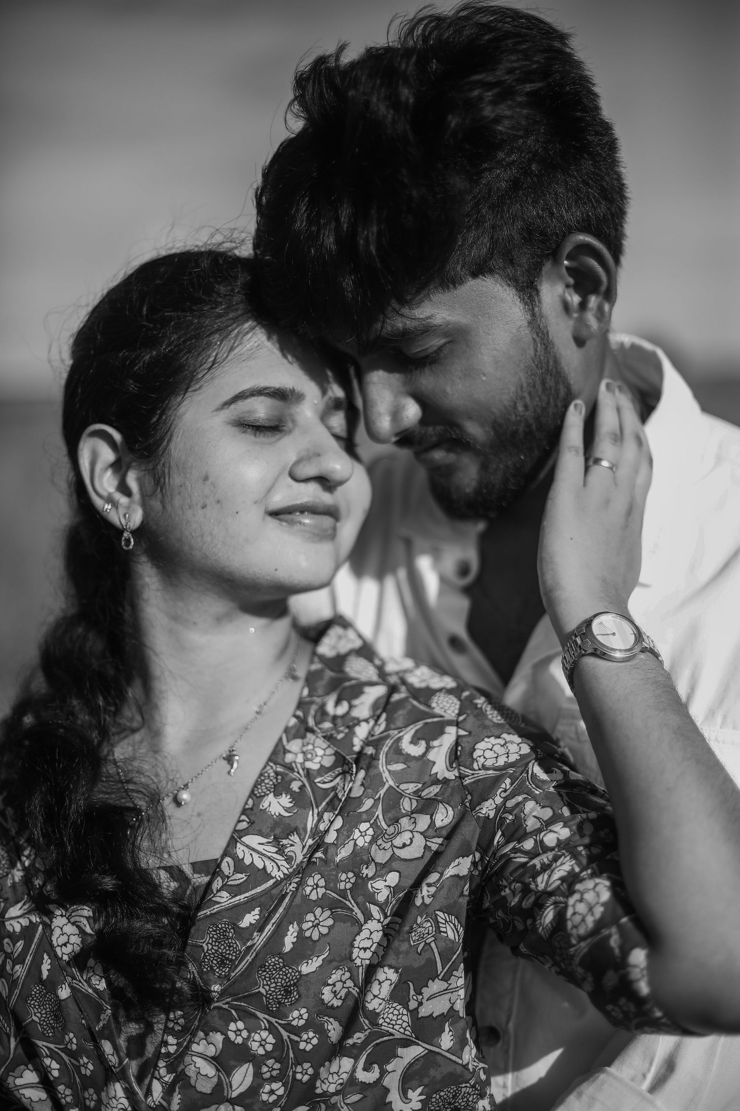 Black and white couple portrait