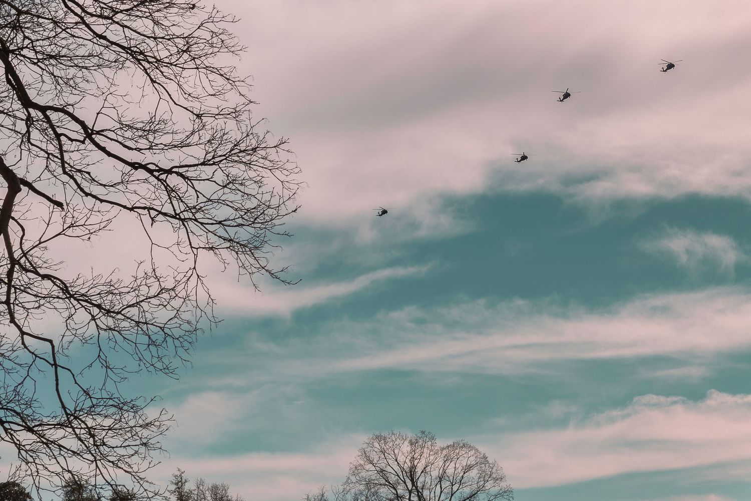 helicopters flying over mt olivet cemetery