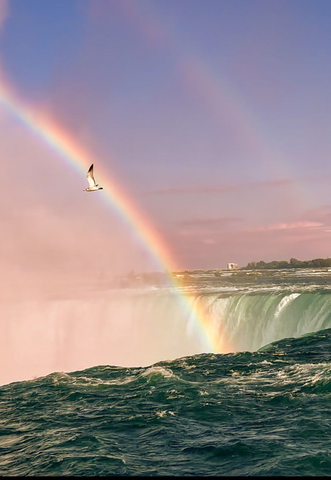 rainbow over niagara falls