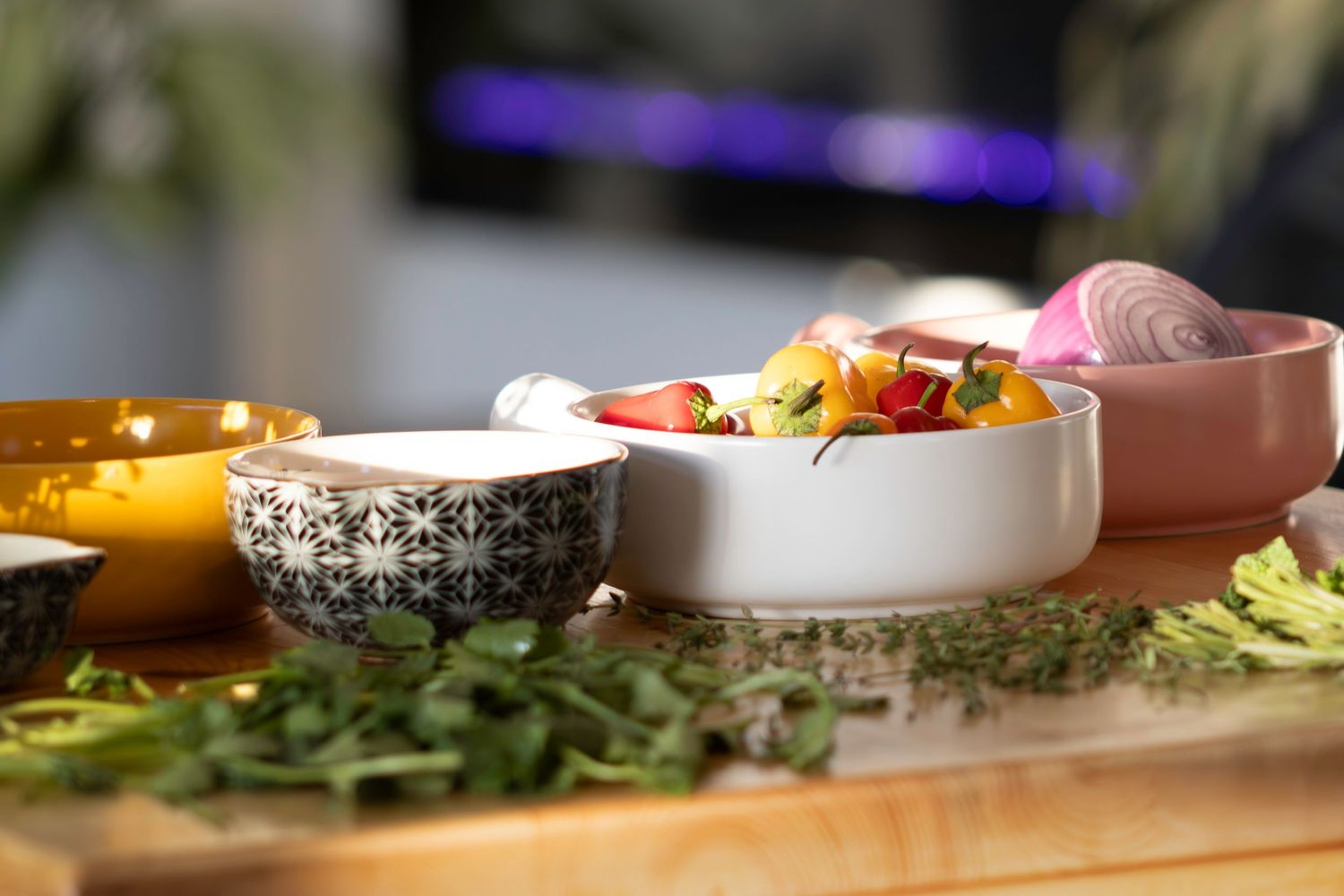 bowls of food