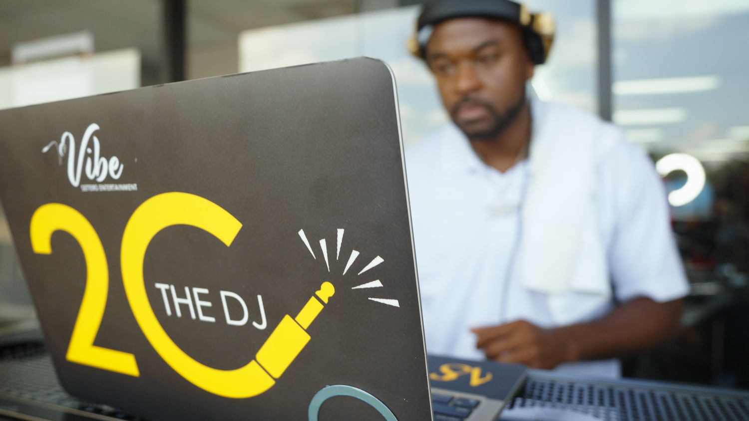 Professional DJ performing at event captured by Kin & Lens Creative Media event photographer in Dallas Fort Worth