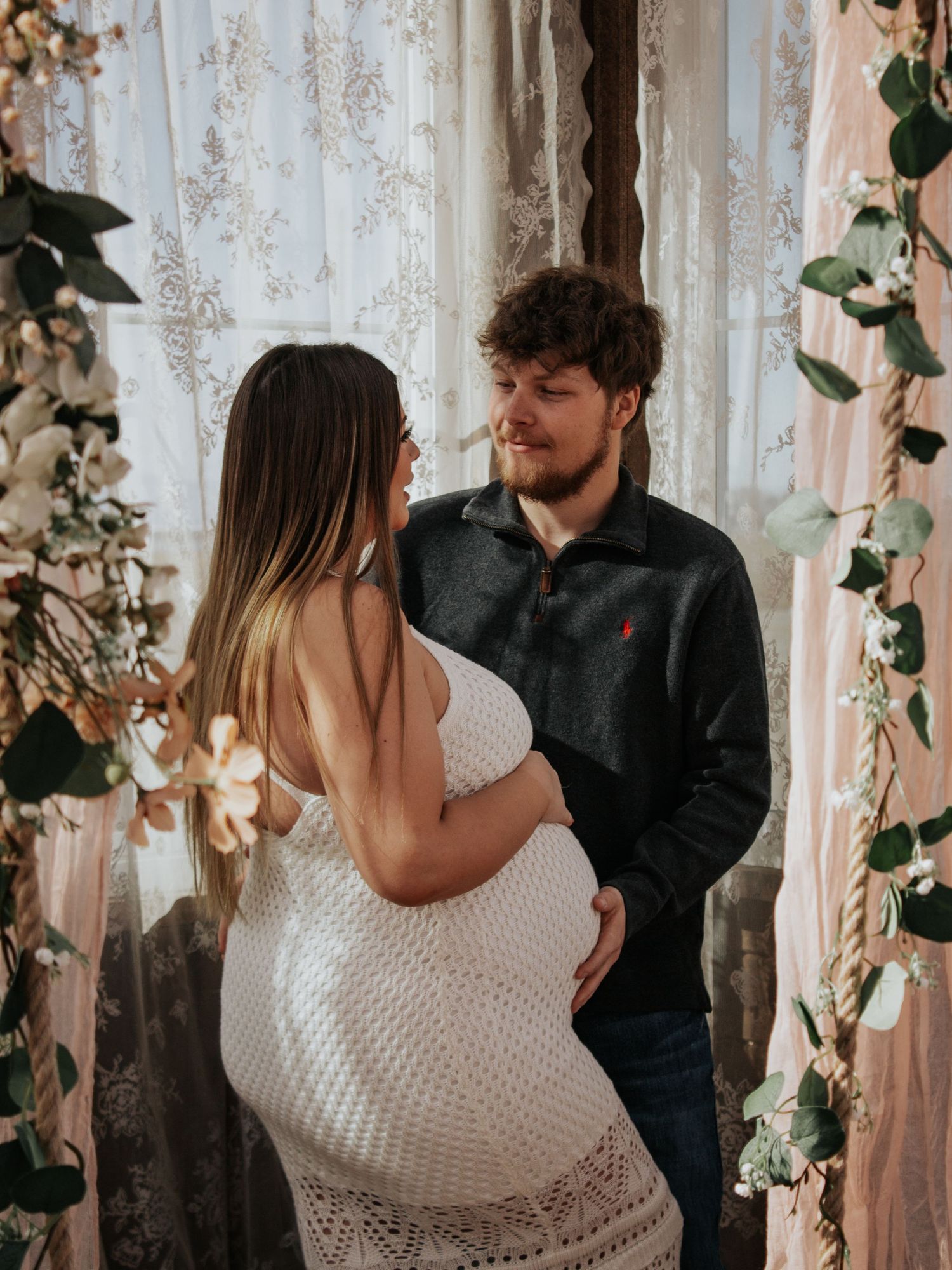 natural light intimate maternity couple