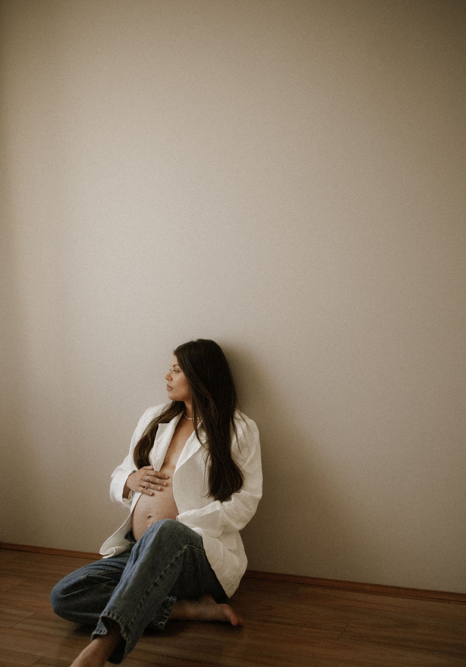 Pregnant mother during an in home maternity session in Bunbury, Western Australia.