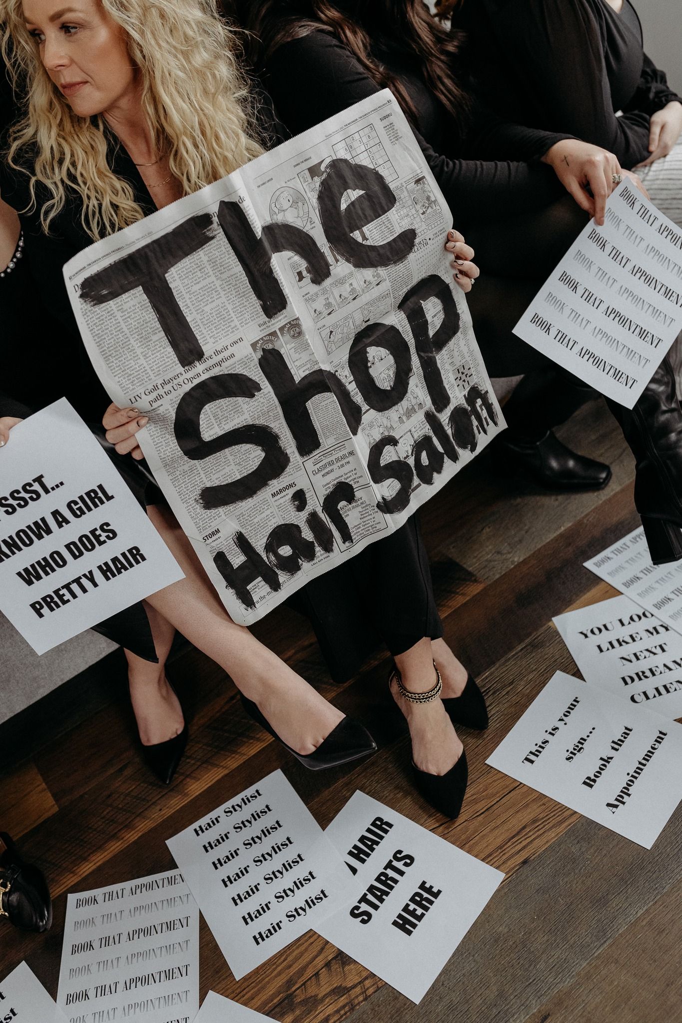 The shop located in madisonville Kentucky branding session for a hair salon