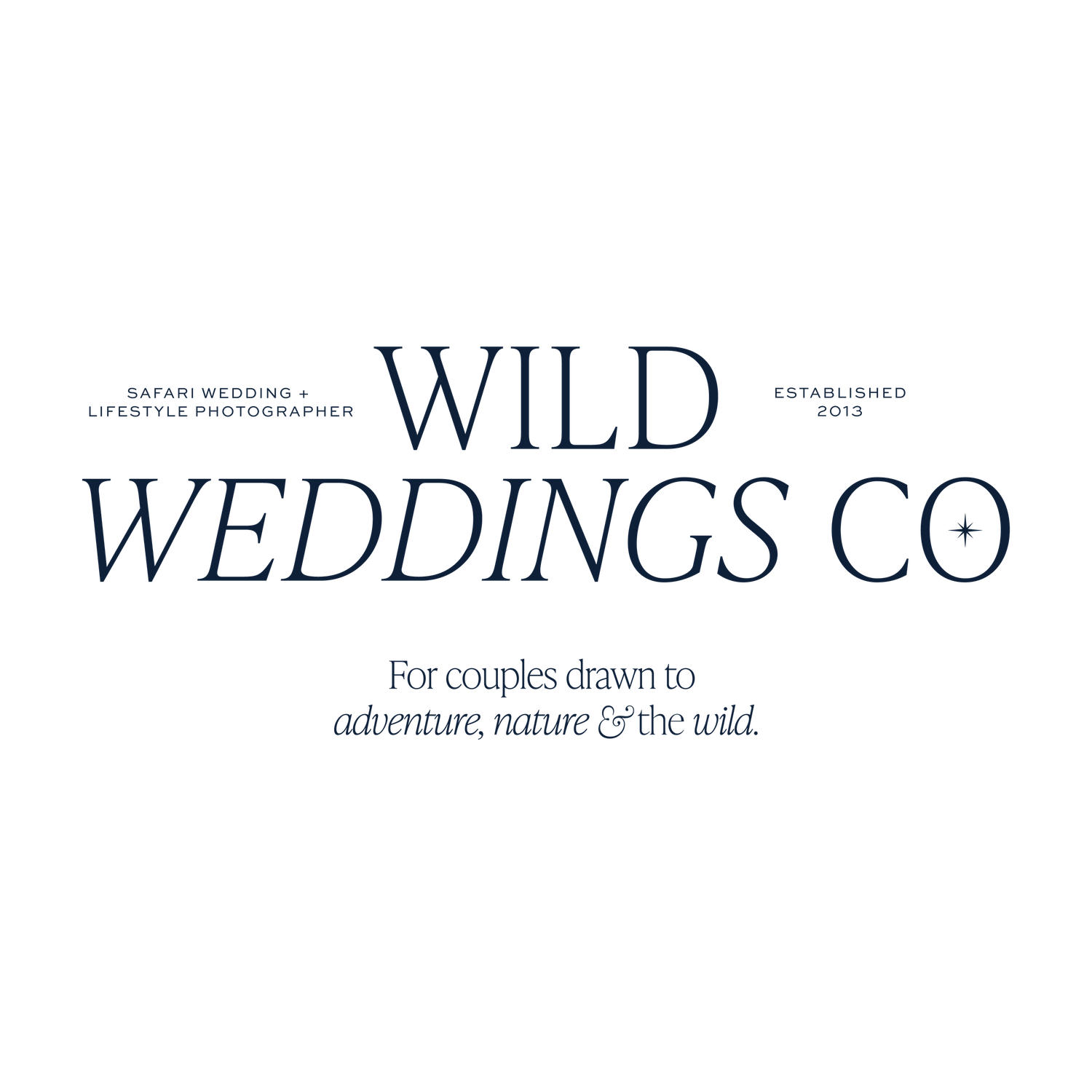Wild Weddings Co logo text in elegant typography for adventure-focused wedding company.