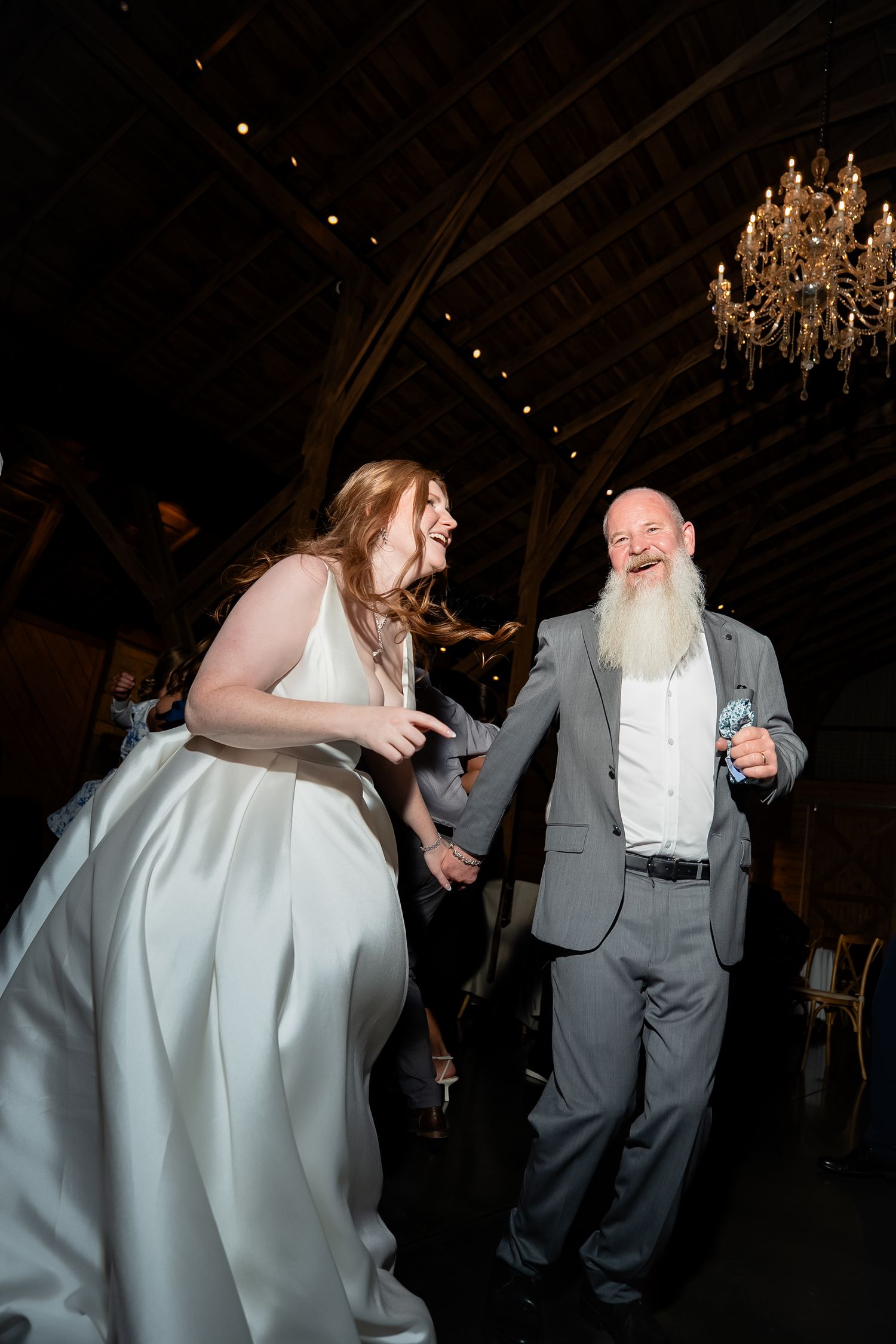 Shenandoah Valley Virginia wedding featuring a bride and her dad at the reception