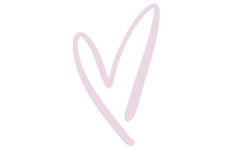 Simple pink hand-drawn heart outline illustration on white background.