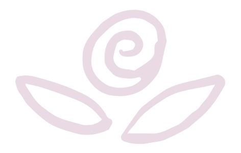 Soft pink hand-drawn rose illustration with two leaves on white background.