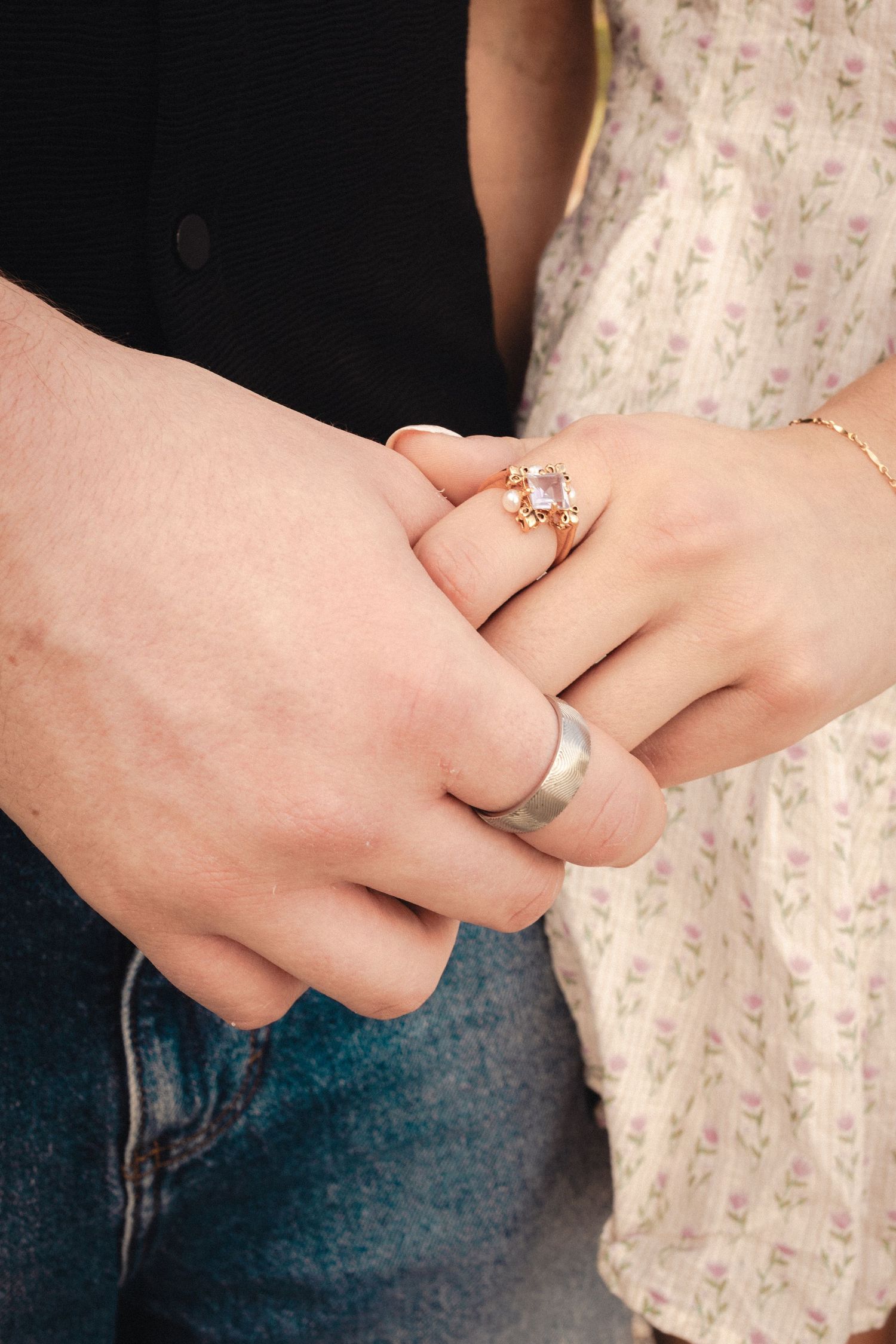 Detail shots of a couple in a creative storytelling portrait session in Utah County.