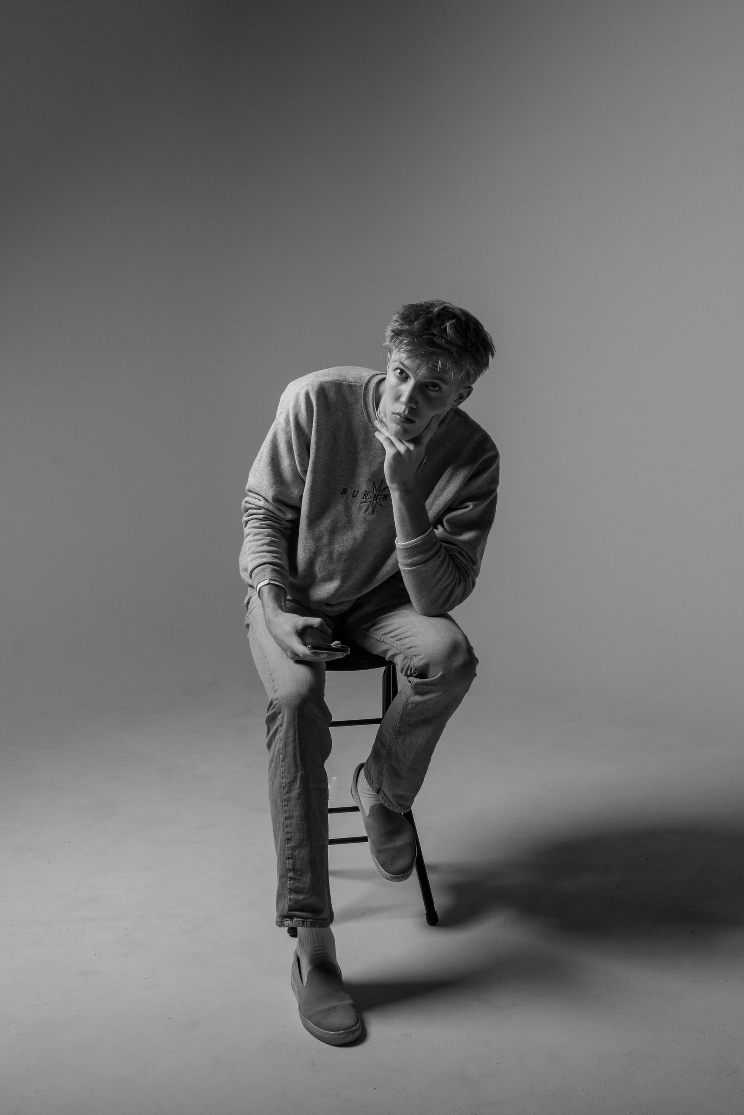 Artisitc black and white self-portrait taken by Photographer Luke Larrabee. Based in Lehi and Utah County.
