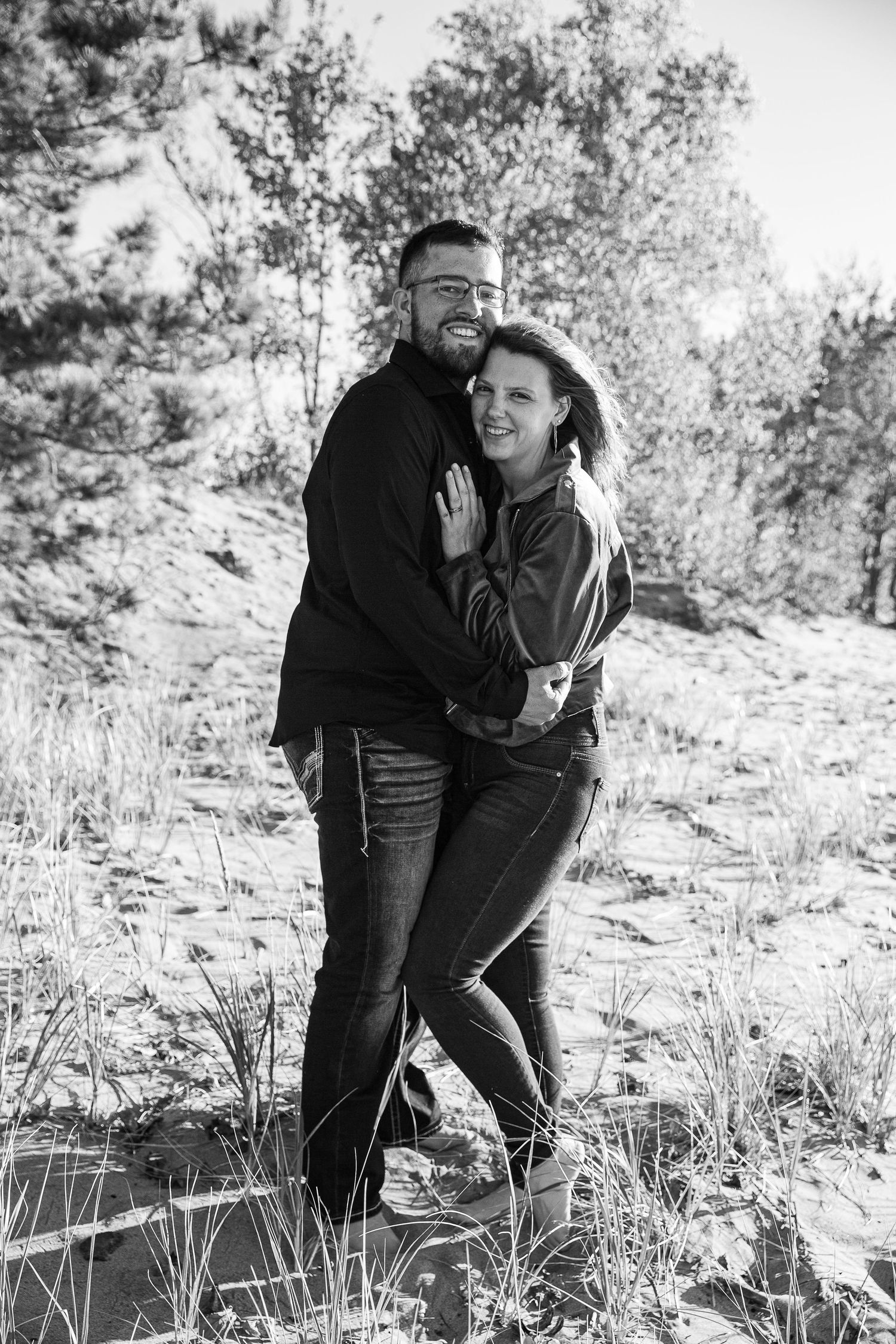upper peninsula of michigan engagement photo