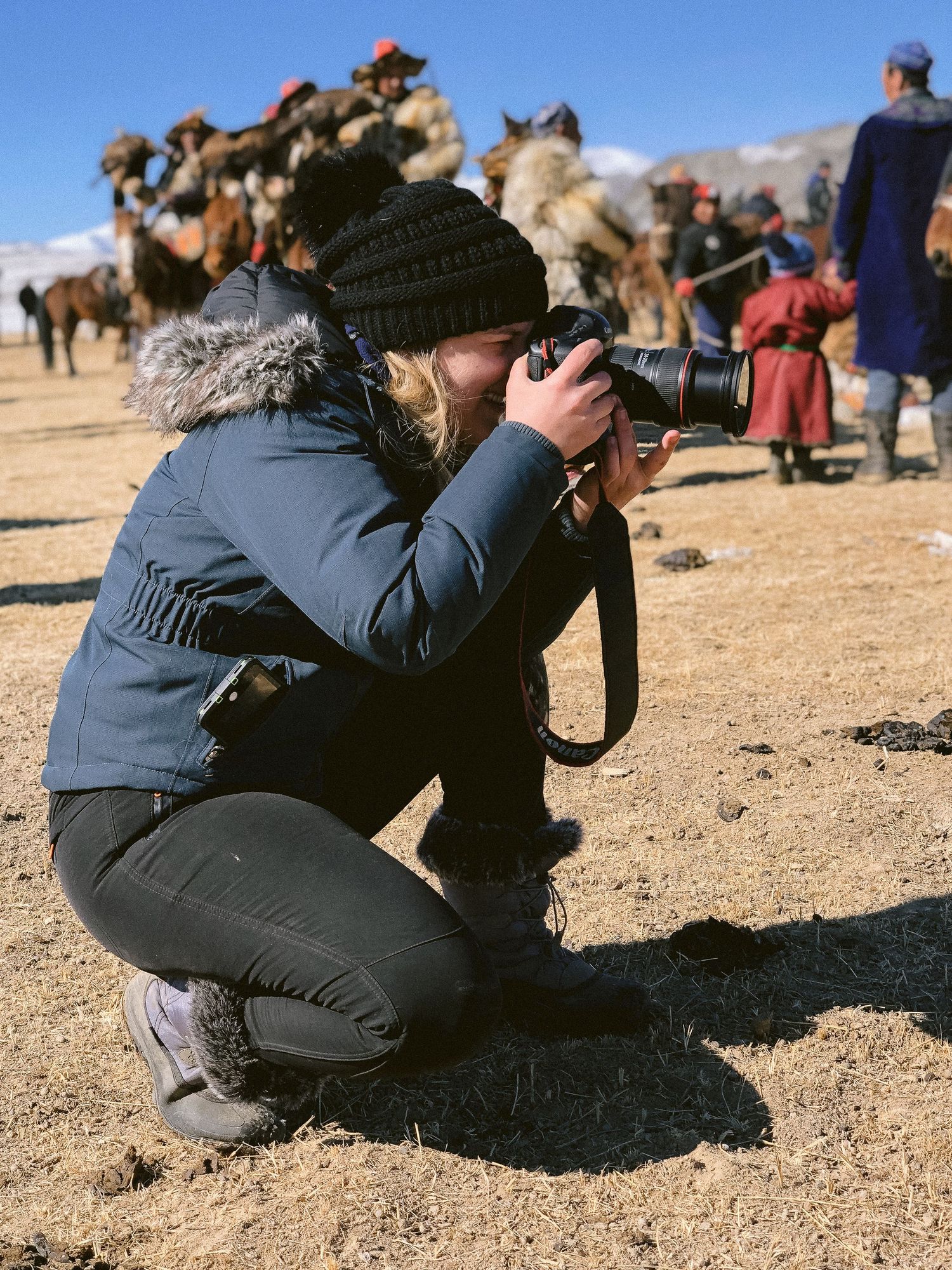 On a shoot in the Altai Mountains of Mongolia.