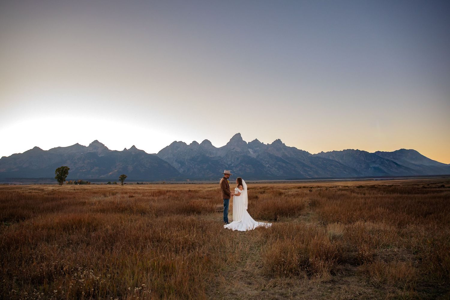 Elopement couple in Grand Teton National Park