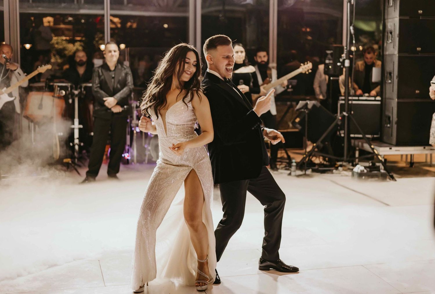 Capture the magic of your wedding day with a beautiful photo of the bride and groom dancing. A timeless moment full of love and joy, perfect