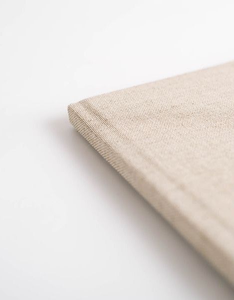 Linen cover wedding album with custom design