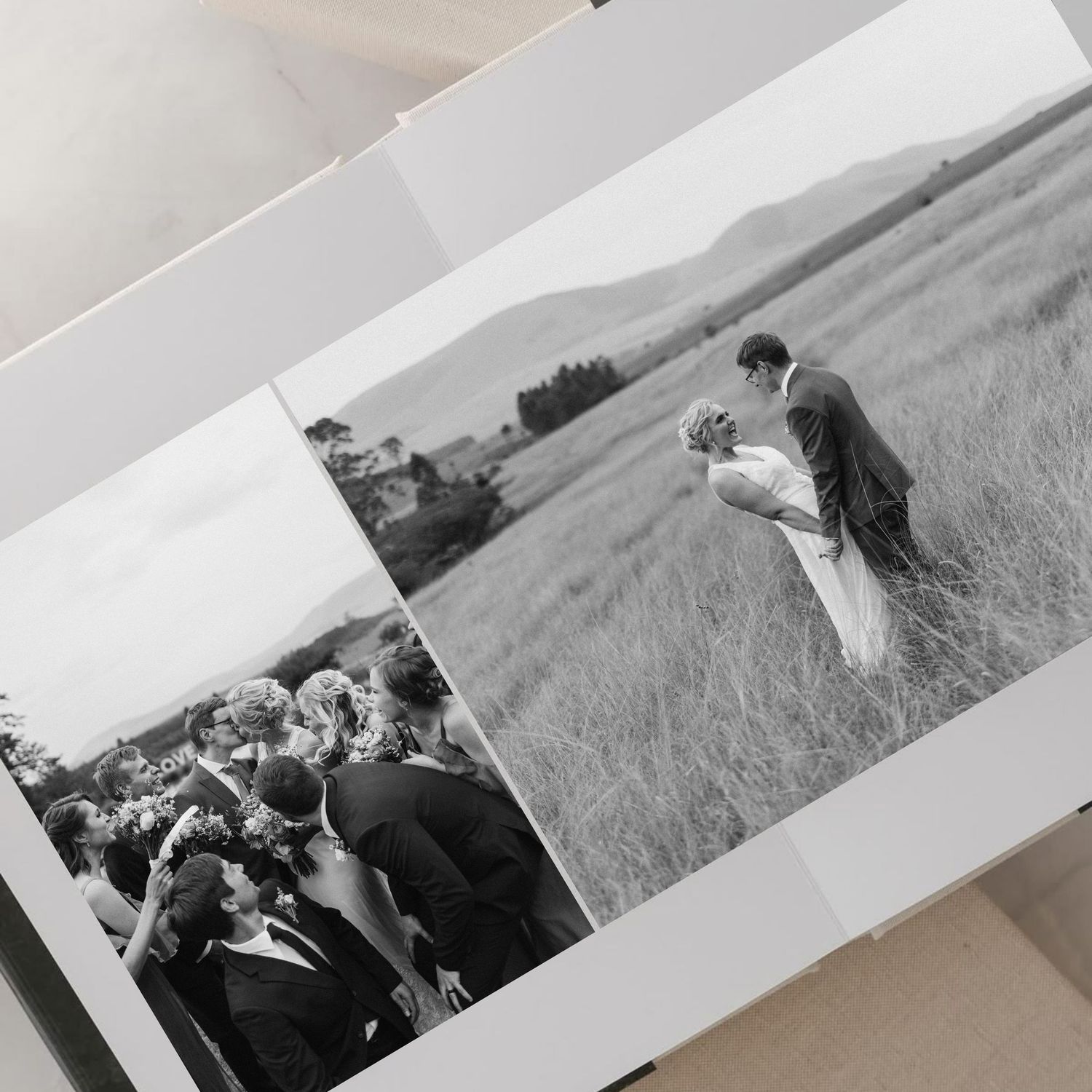 Photo book displayed on a coffee table, highlighting a meaningful way to preserve professional photos.