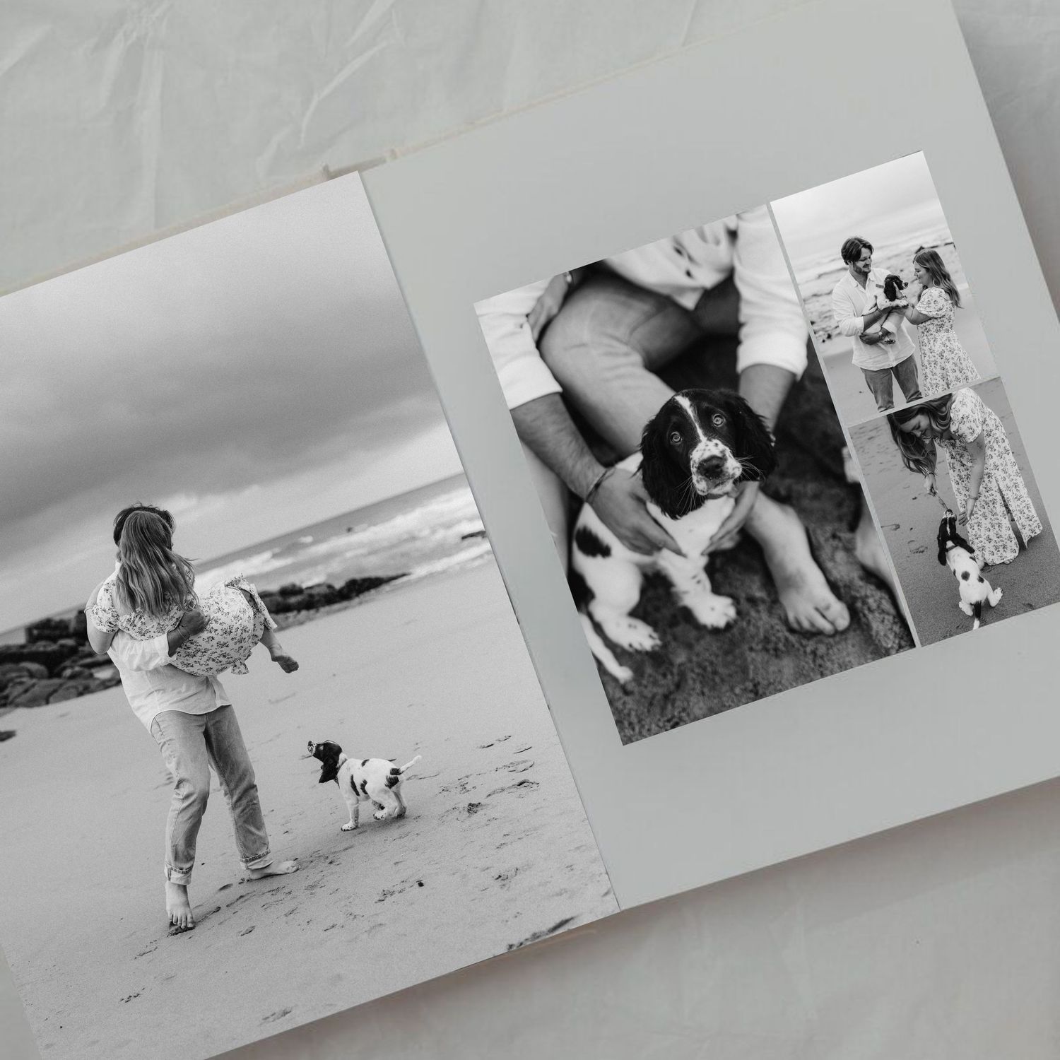 Photo book displayed on a coffee table, highlighting a meaningful way to preserve professional photos.