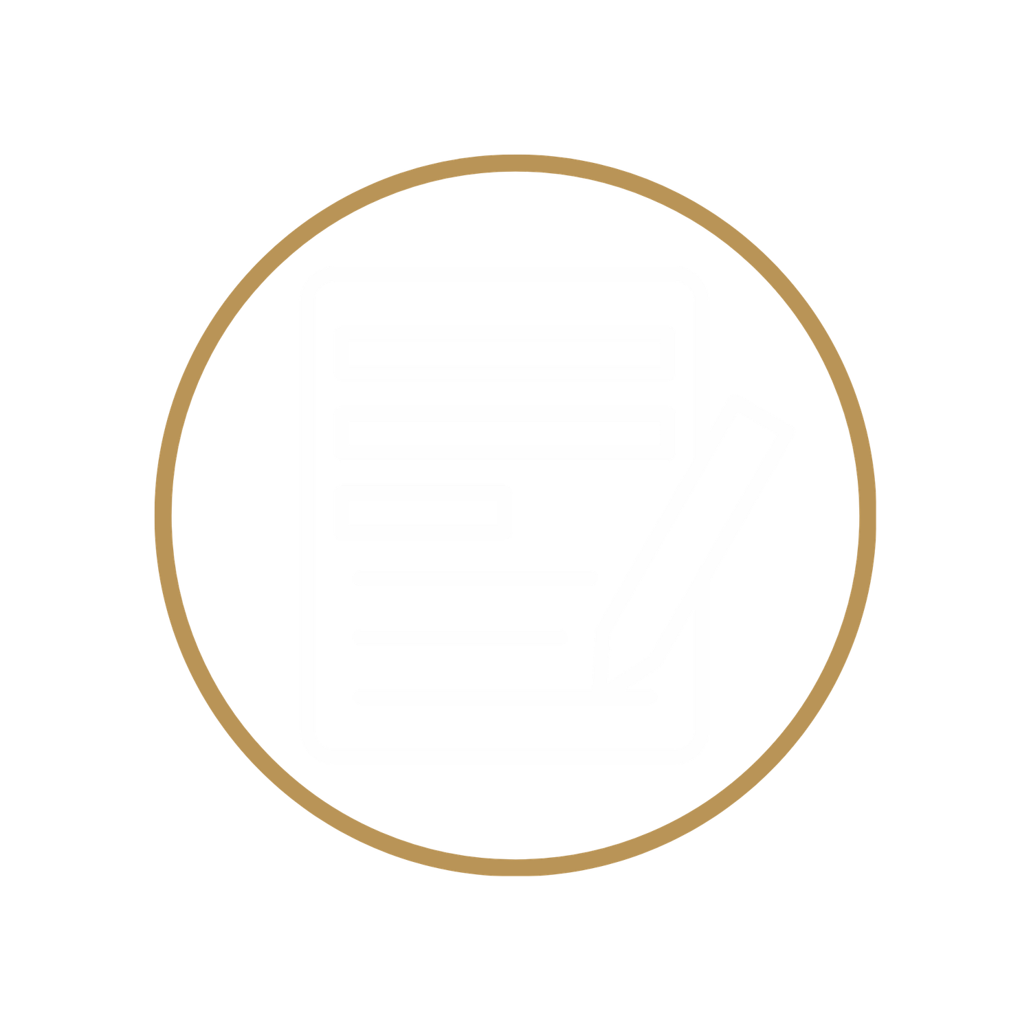 A minimalist golden circle outline on a white background, perfect for elegant design elements or decorative frames.