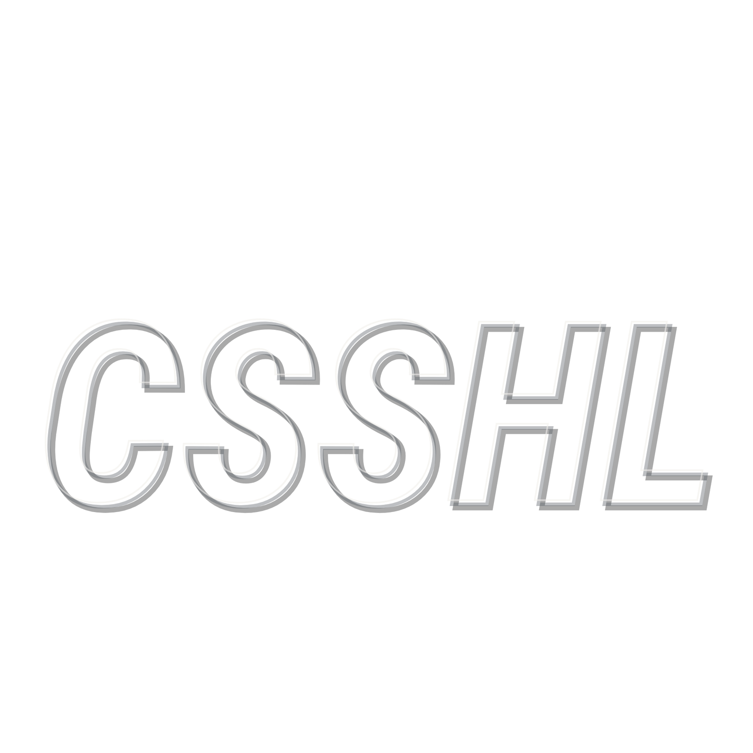 CSSHL outline logo in gray letters on white background for Canadian hockey league.