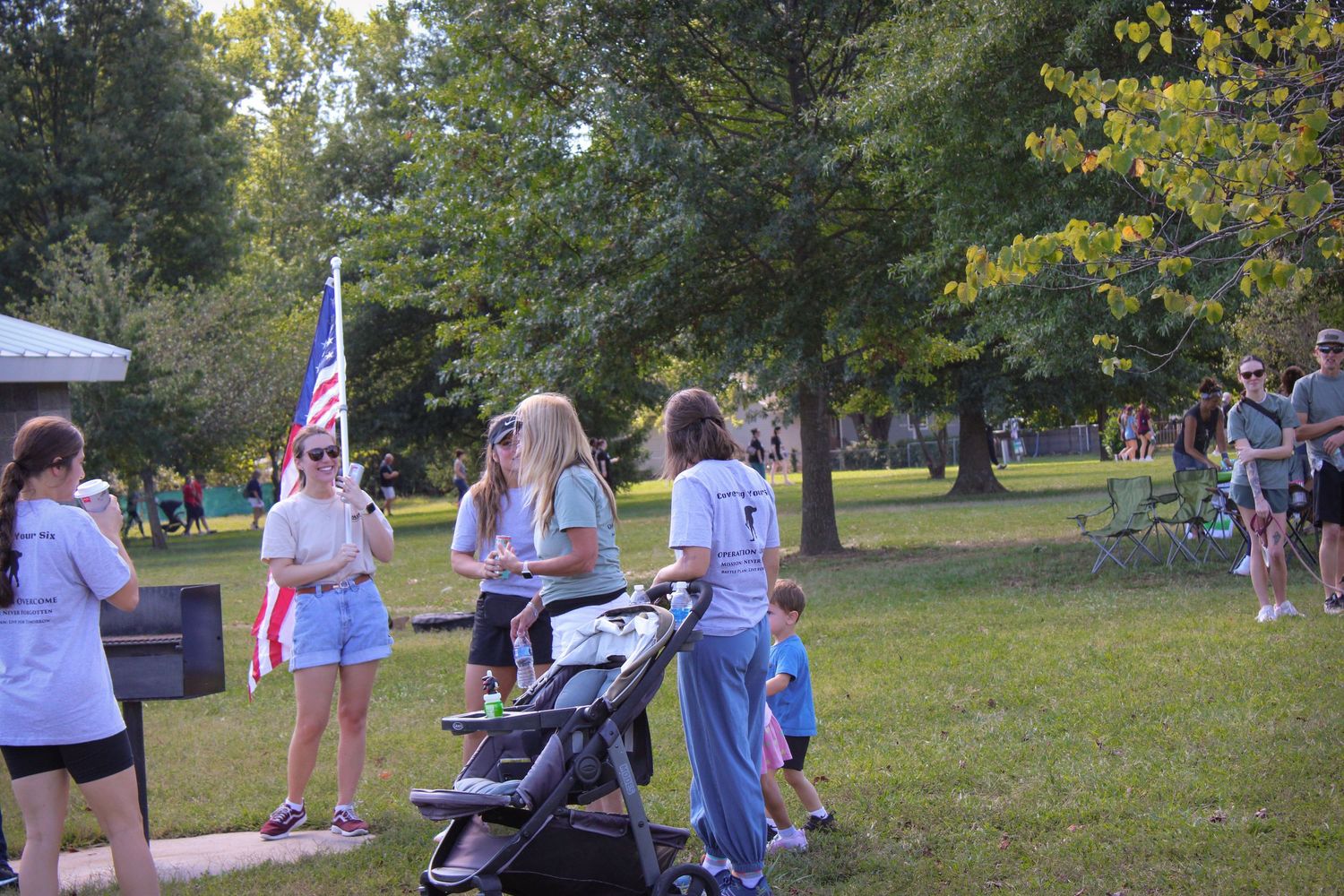 People standing in a park