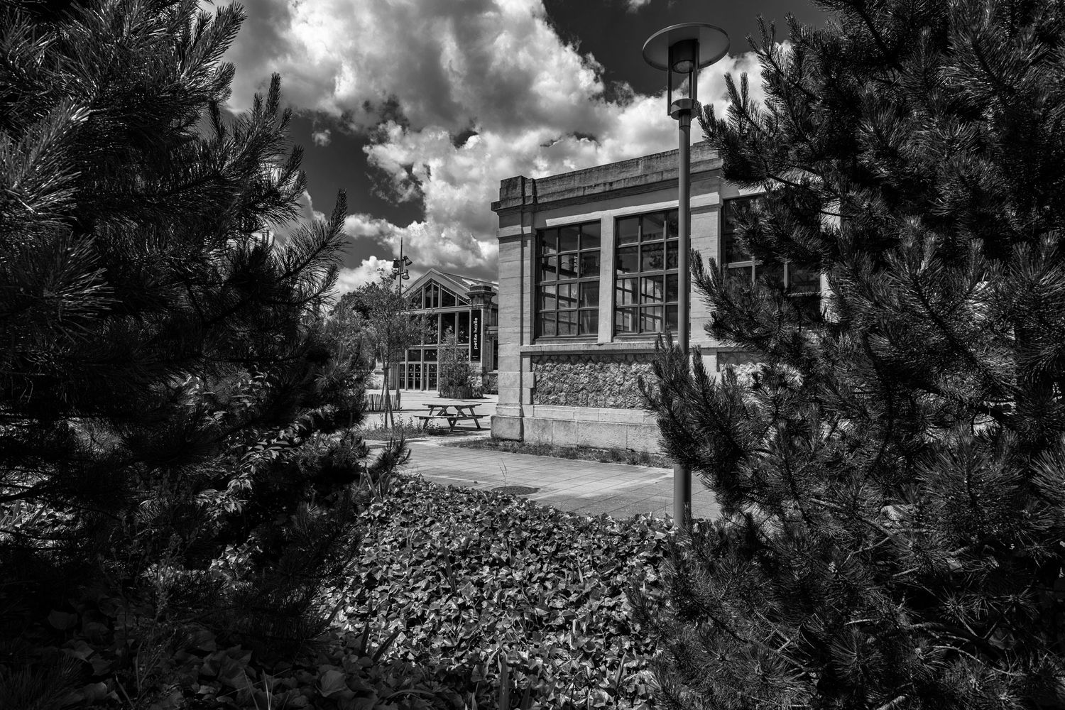 Paysage immortalisé, ambiance graphique, lumière contrastée / Nancy