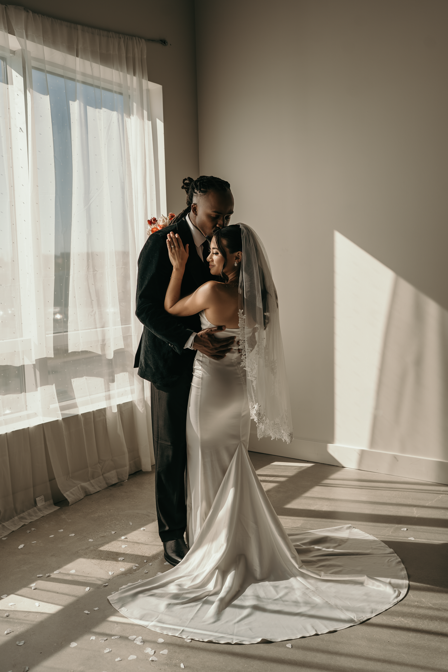 Ajax bride and groom portraits after micro wedding in inspired by studios. durham region wedding photographer.