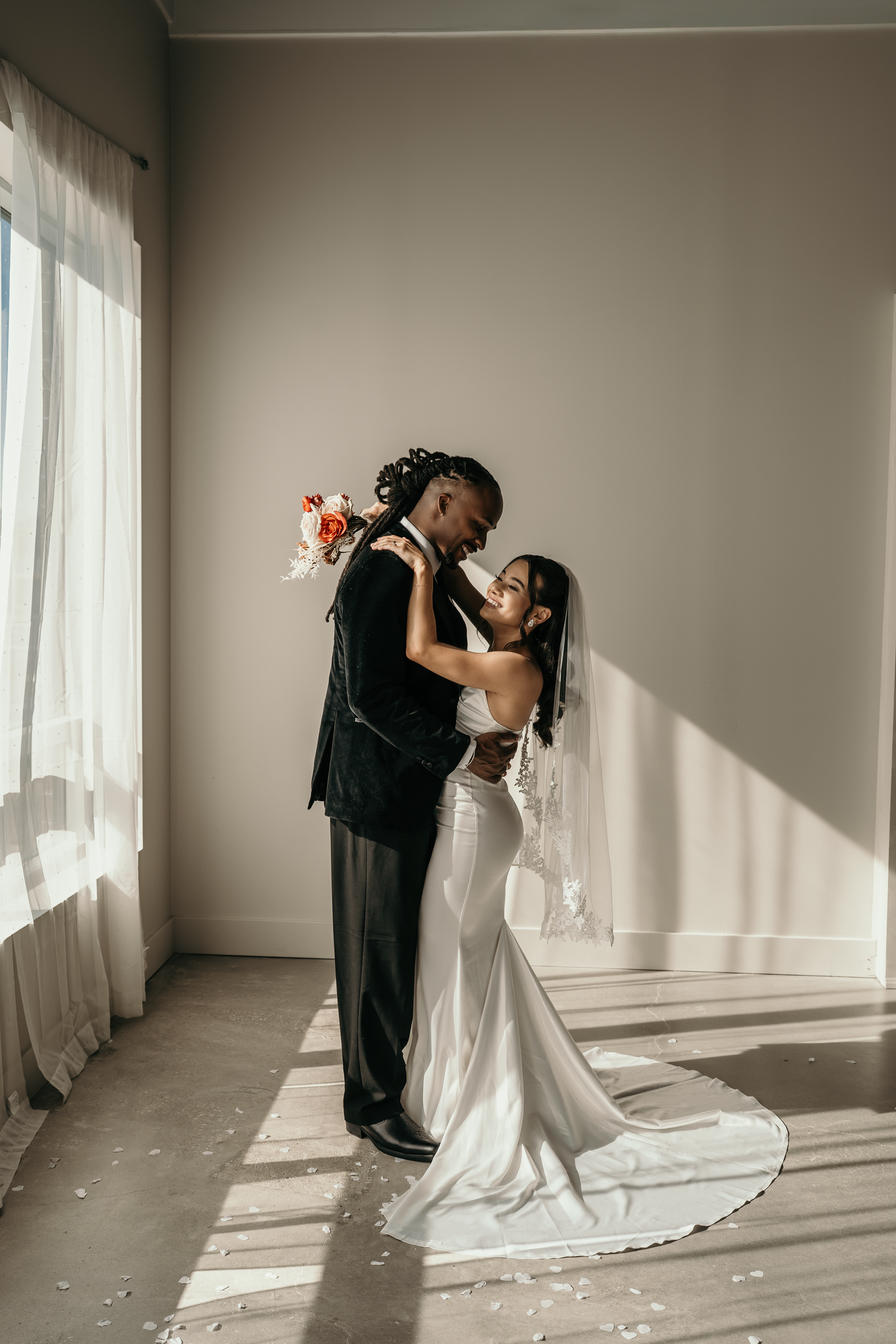 Ajax bride and groom portraits after micro wedding in inspired by studios. durham region wedding photographer.