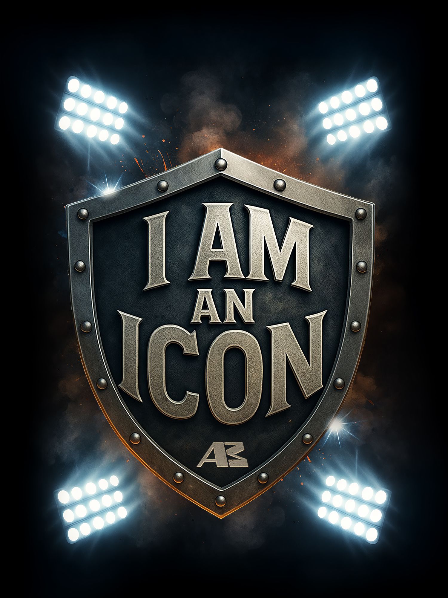 A shield emblem with 