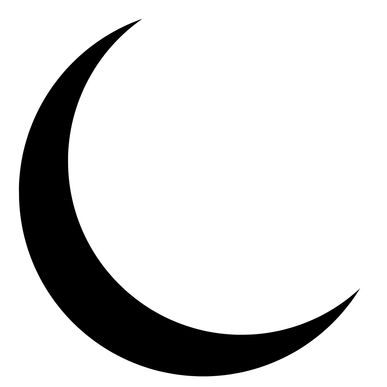 A silhouette image of a moon.