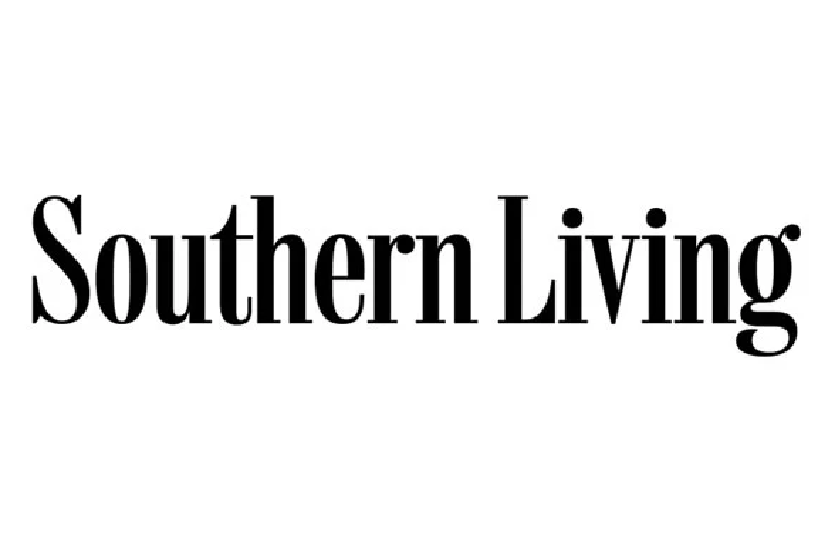 Black and white Southern Living magazine logo with elegant serif typography.