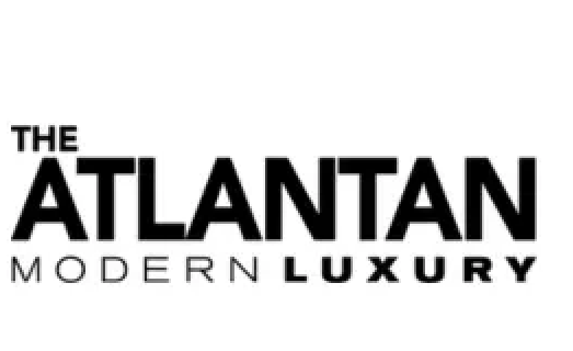 The Atlantan Magazine logo displayed in black text against a clean white background with Modern Luxury branding.
