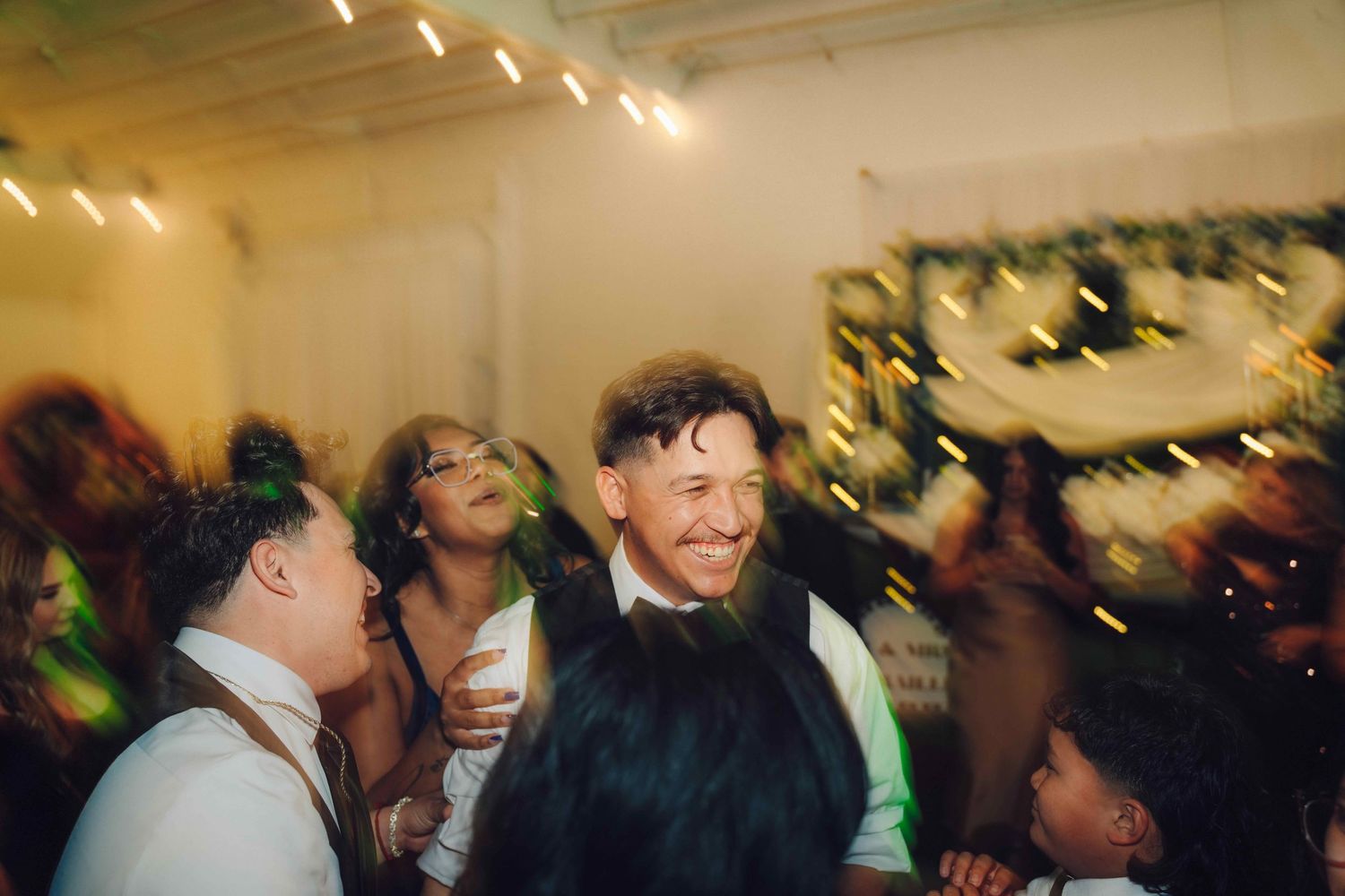 Groom dancing at DoubleTree Rosemead wedding reception