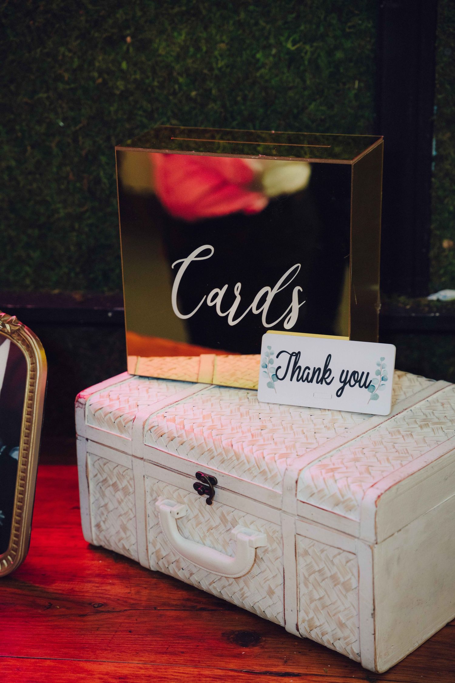 box to receive cards for party fully gold polish